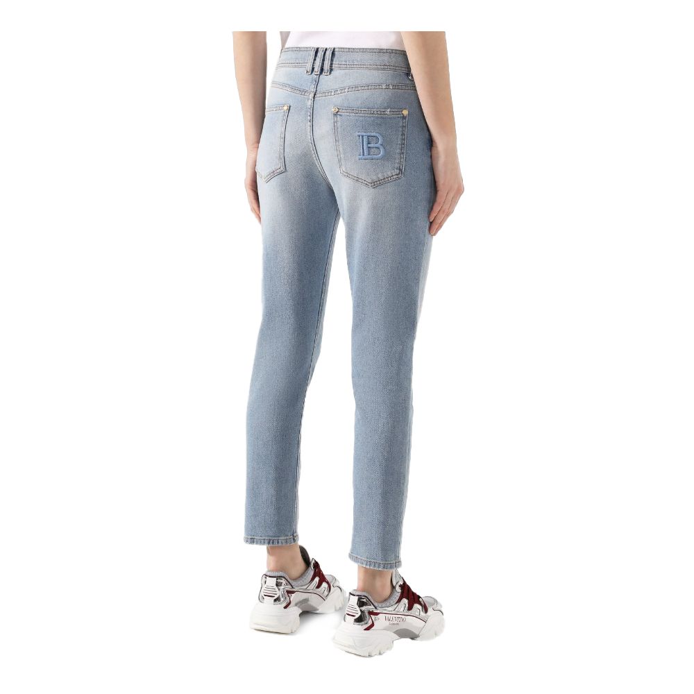 Balmain Blue Cotton Jeans & Pant Glam Steals