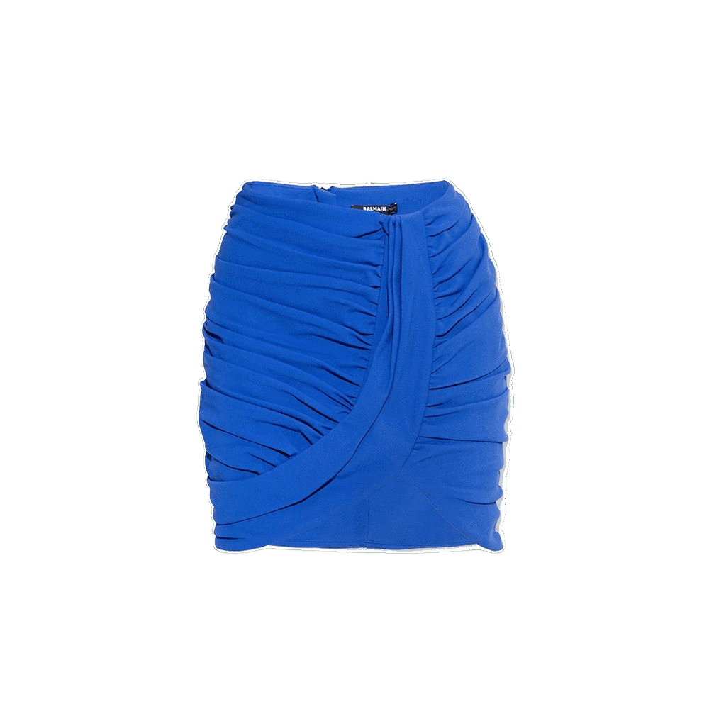 Balmain Blue Elastane Mini Skirt Glam Steals