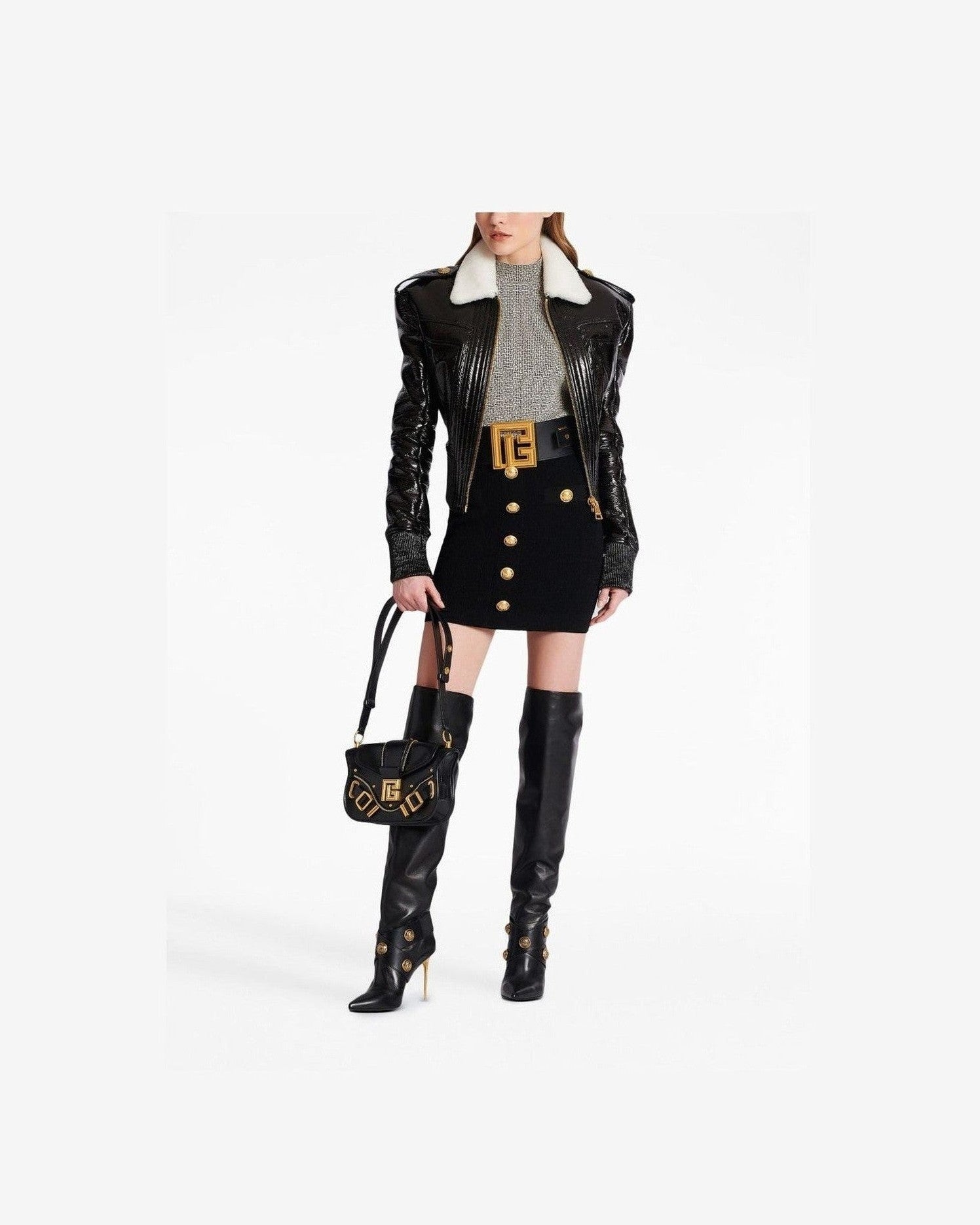 Balmain Button Embellished Knitted Skirt Glam Steals