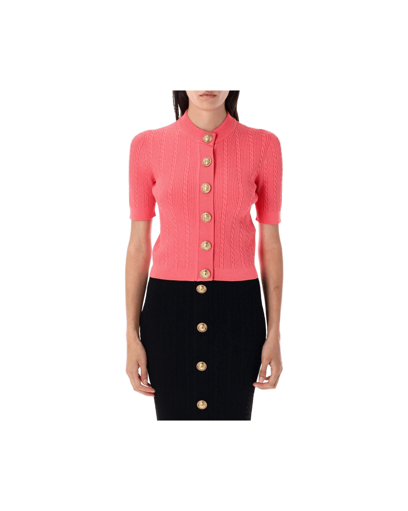 Balmain Cable Knit Buttoned Cardigan