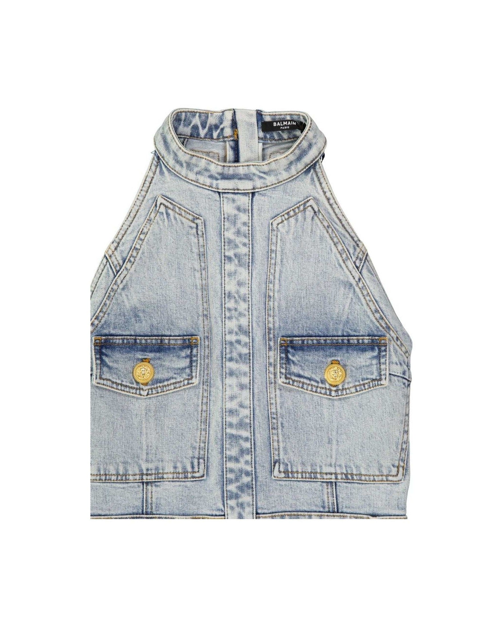 Balmain Denim Mini Dress Glam Steals