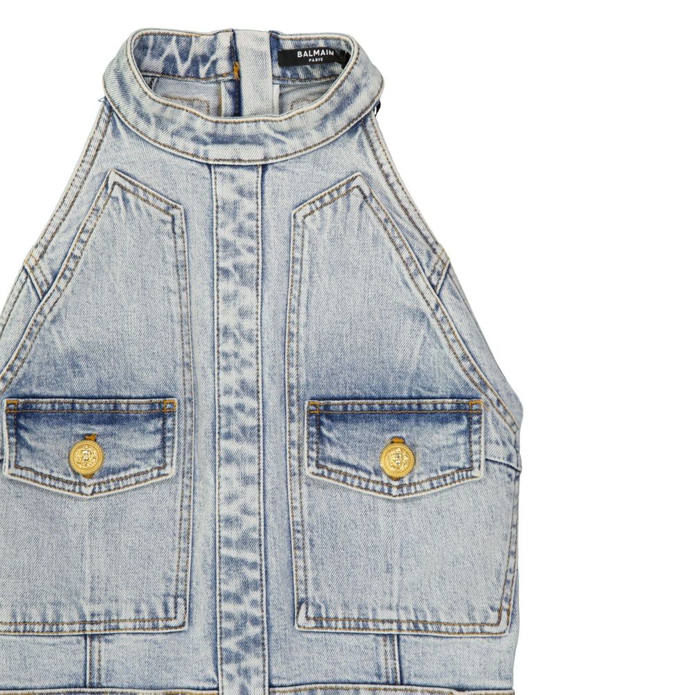 Balmain Denim Mini Dress Glam Steals