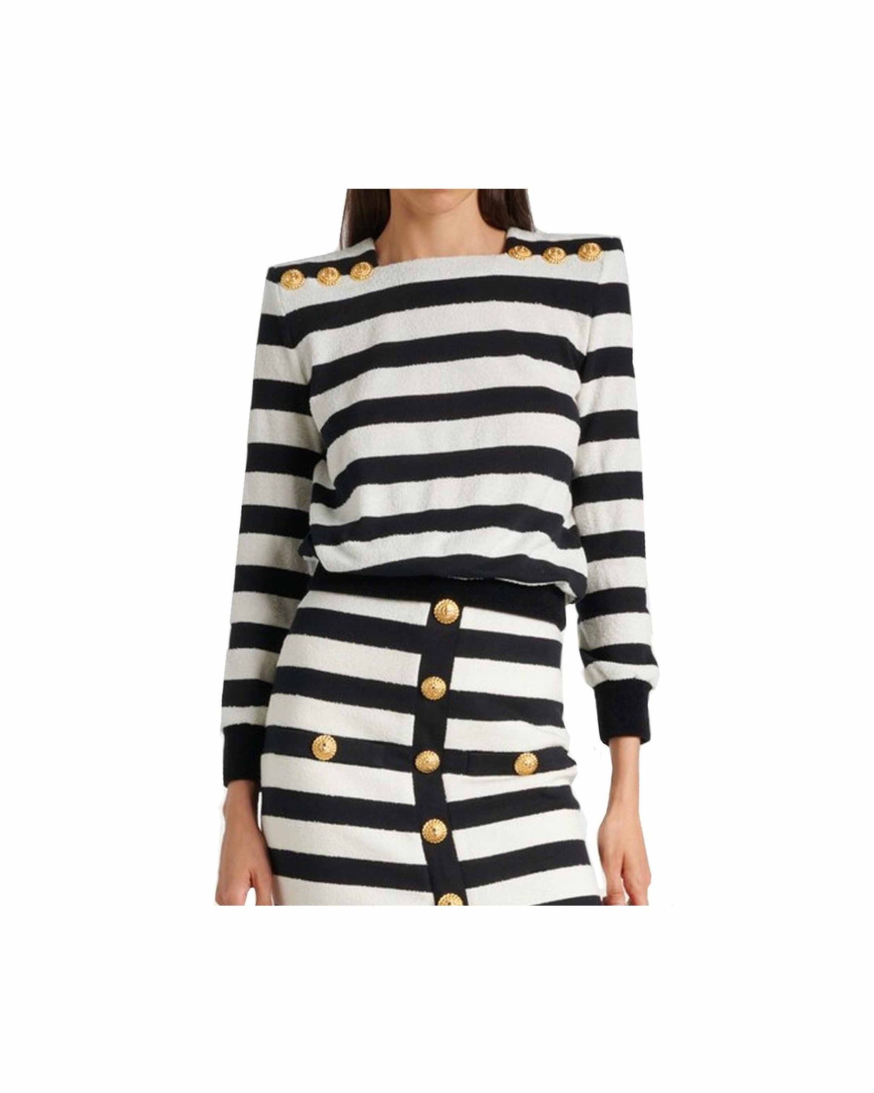 Balmain Jersey Striped Top Glam Steals