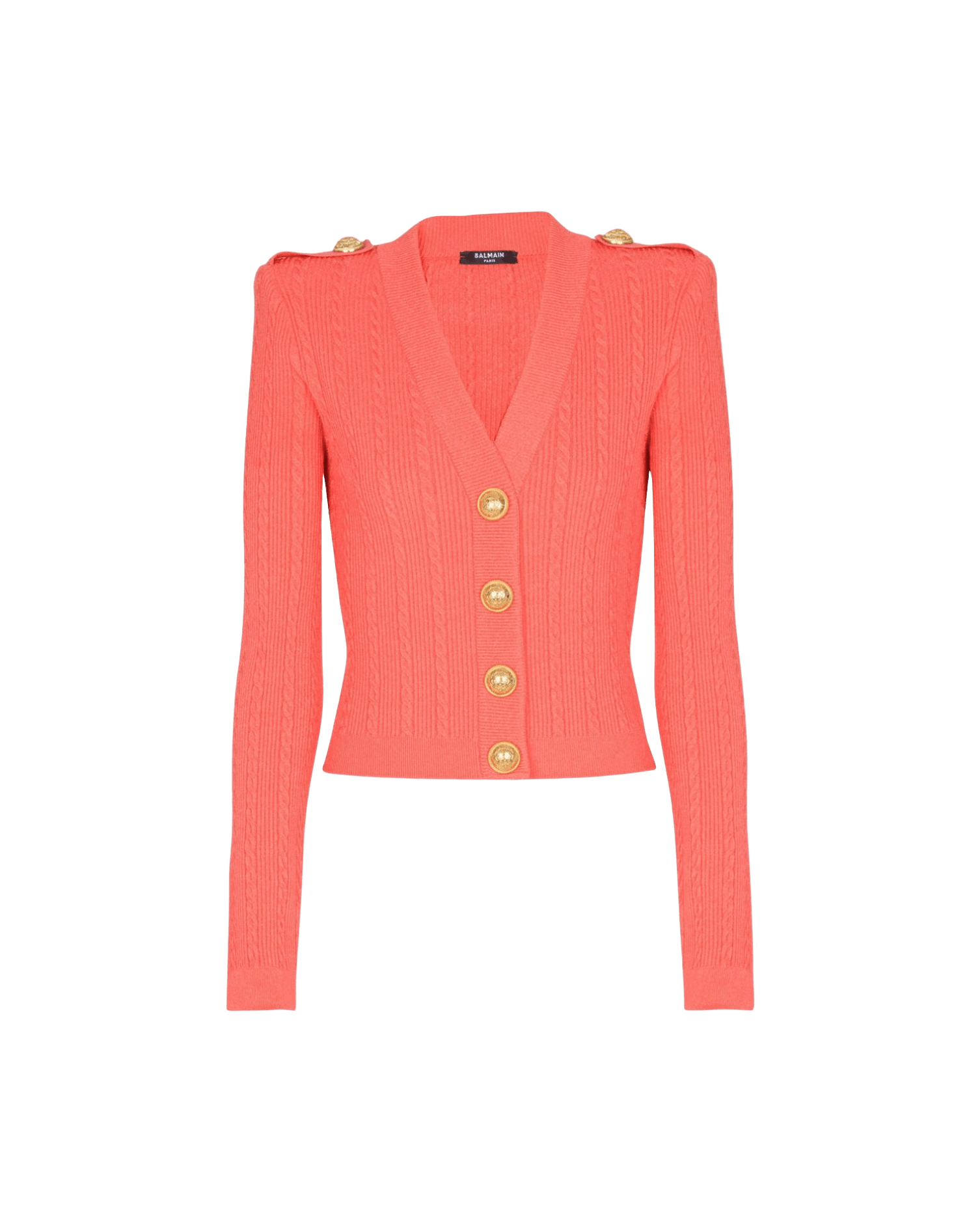 Balmain Long Sleeved Twisted Knit Cardigan