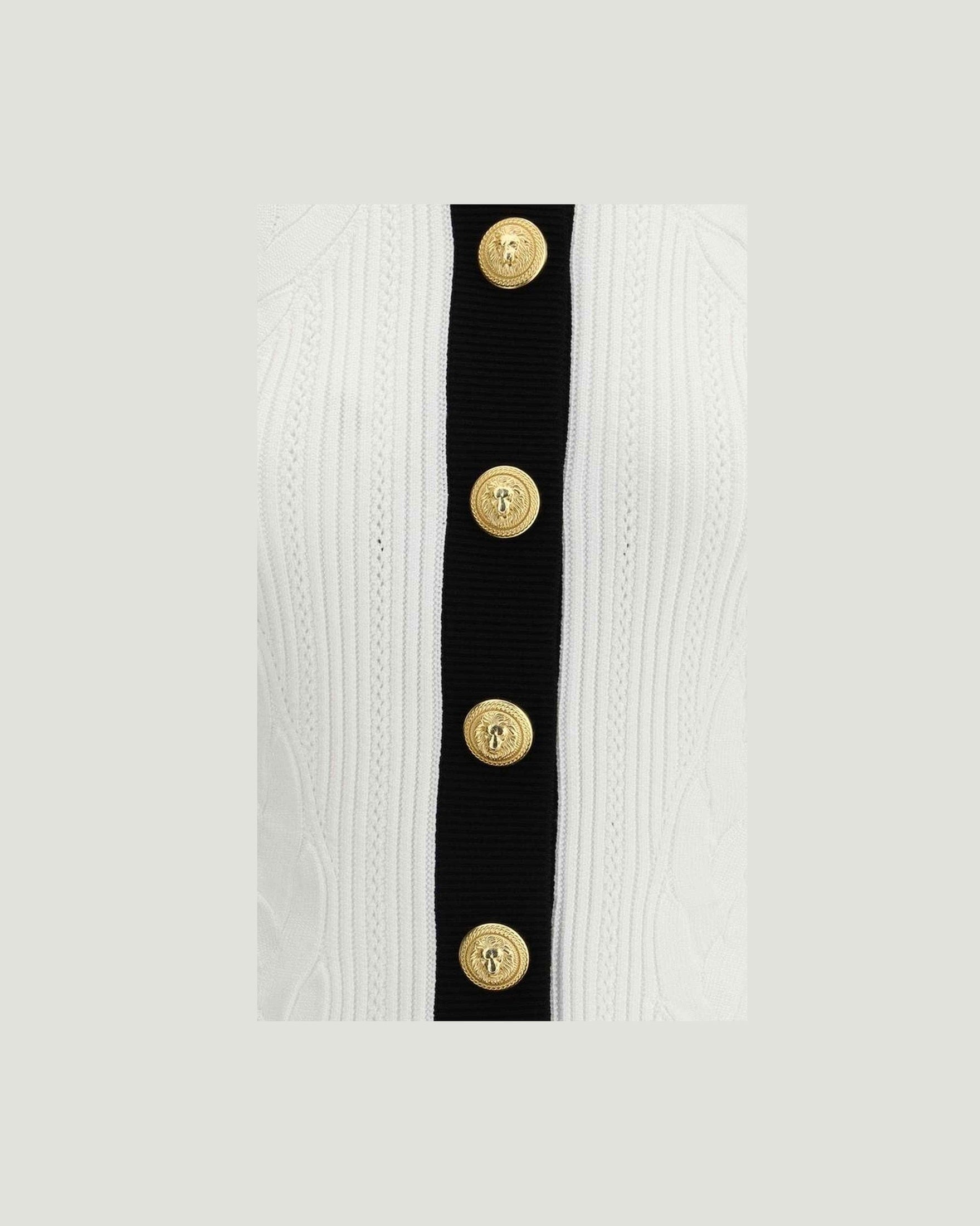 Balmain Ls Buttoned Torsade Knit Cardigan Glam Steals