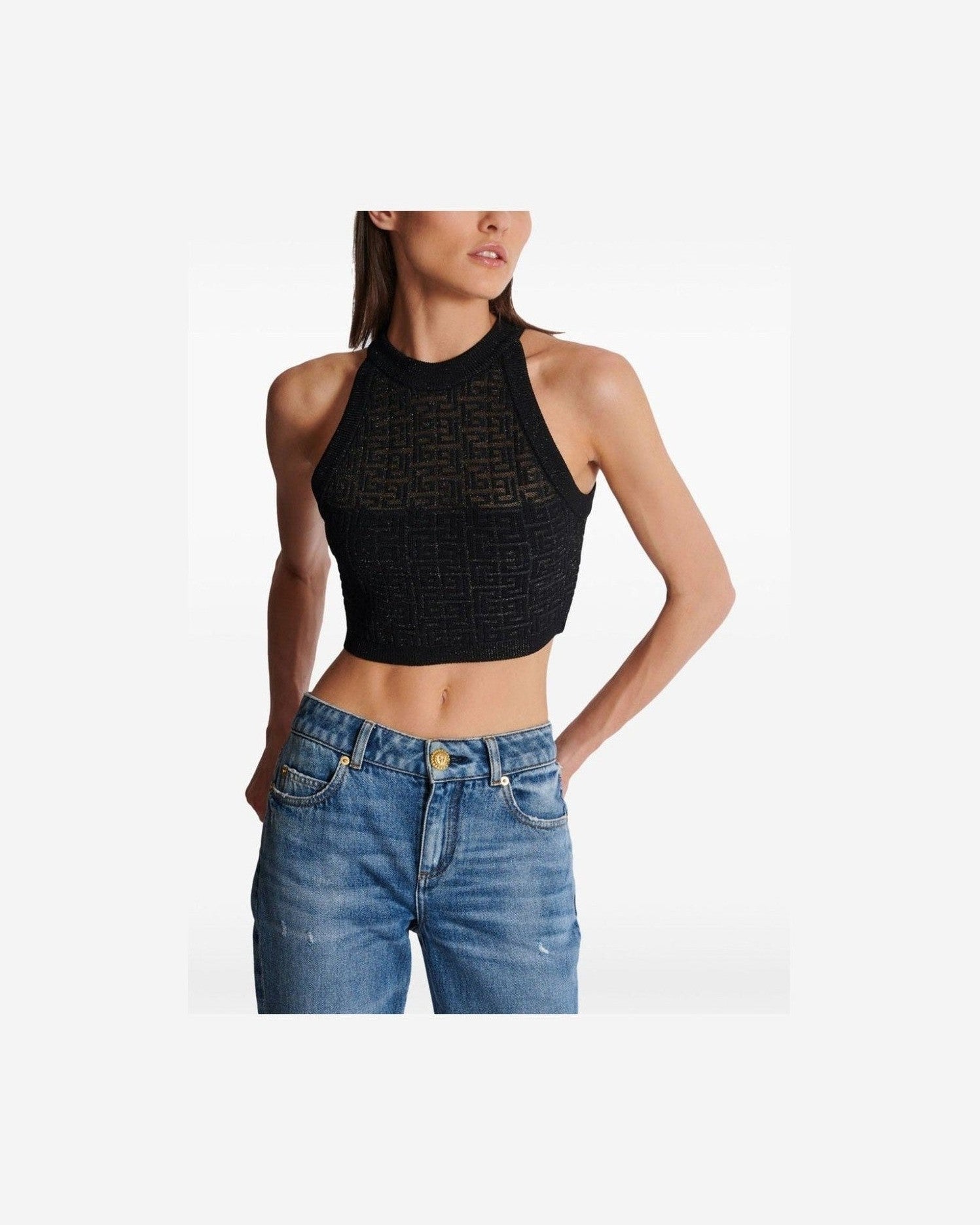 Balmain Pb Labyrinth Knit Top Glam Steals