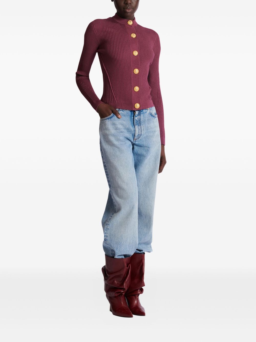 Balmain Purple Sweater Glam Steals
