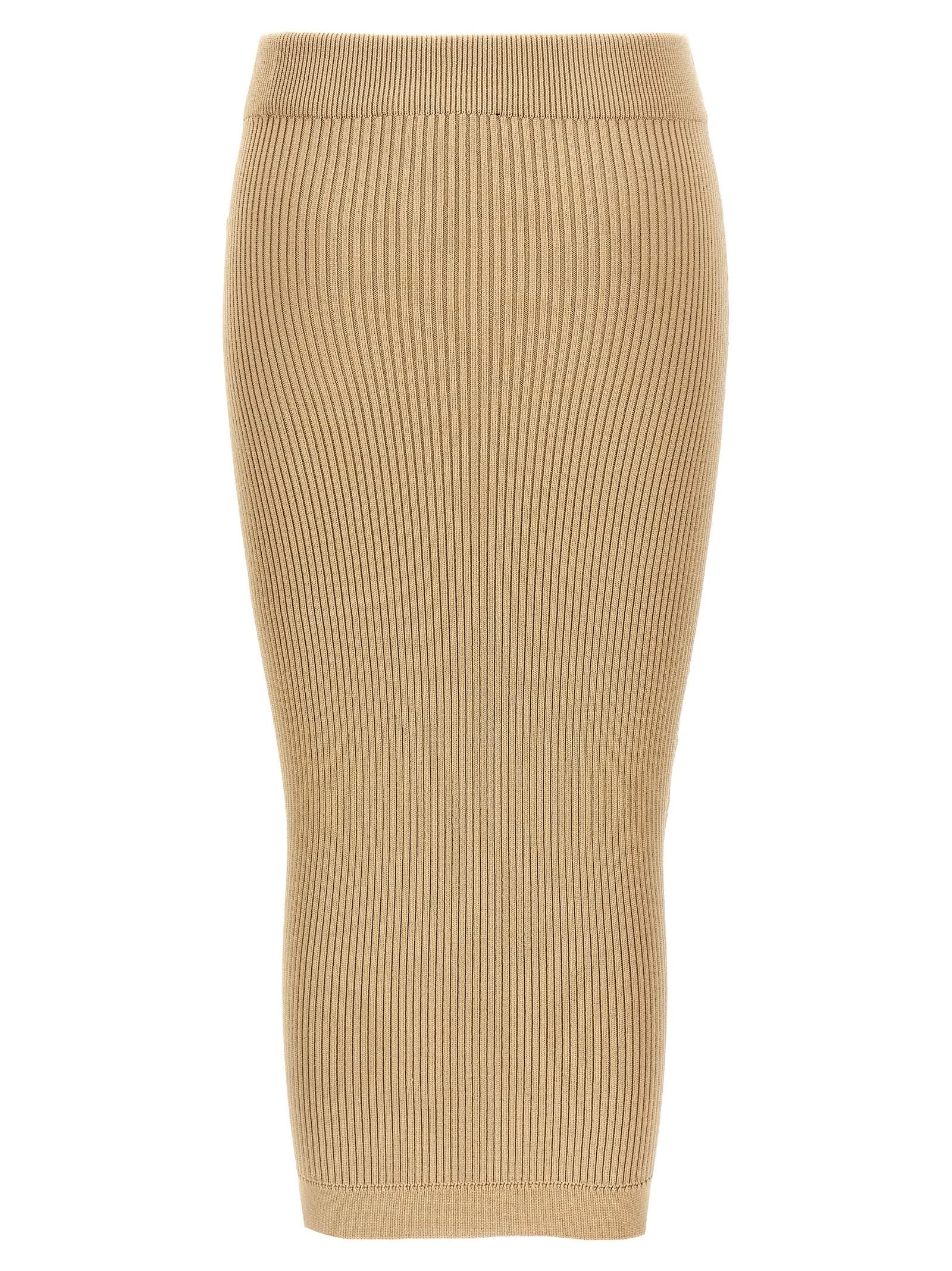 Balmain Ribbed Midi Skirt Glam Steals