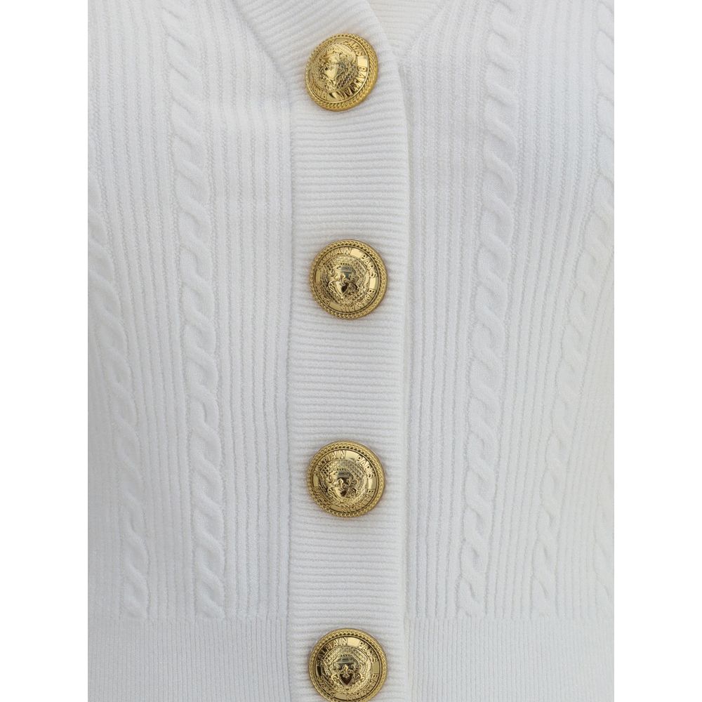 Balmain Ribbed and Braided Cardigan Glam Steals