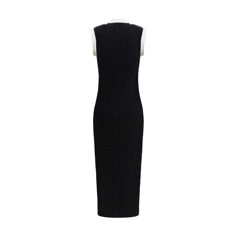 Balmain Sleeveless Torsade Knit Long Dress Glam Steals
