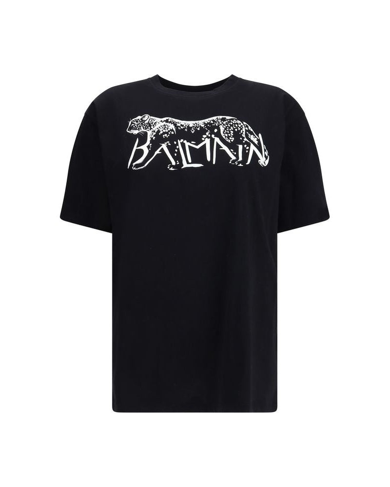 Balmain T-shirt with Leopard Print Glam Steals