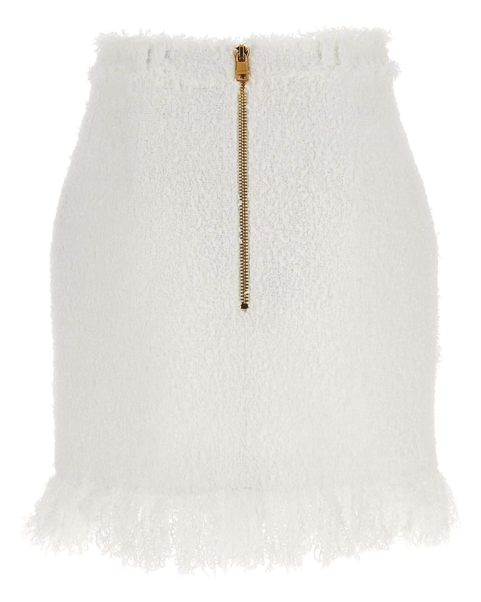 Balmain Tweed Button Skirt Glam Steals