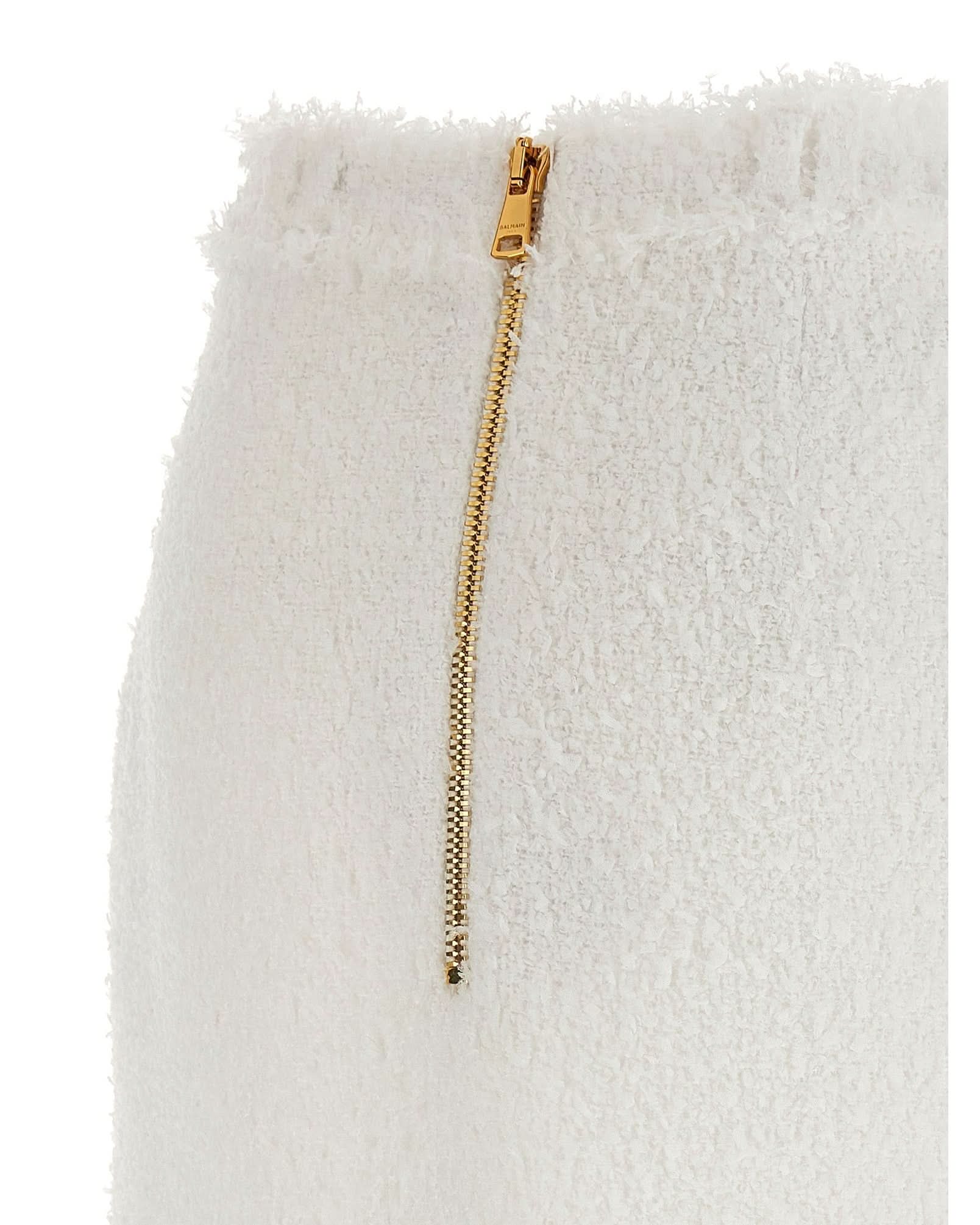 Balmain Tweed Button Skirt Glam Steals