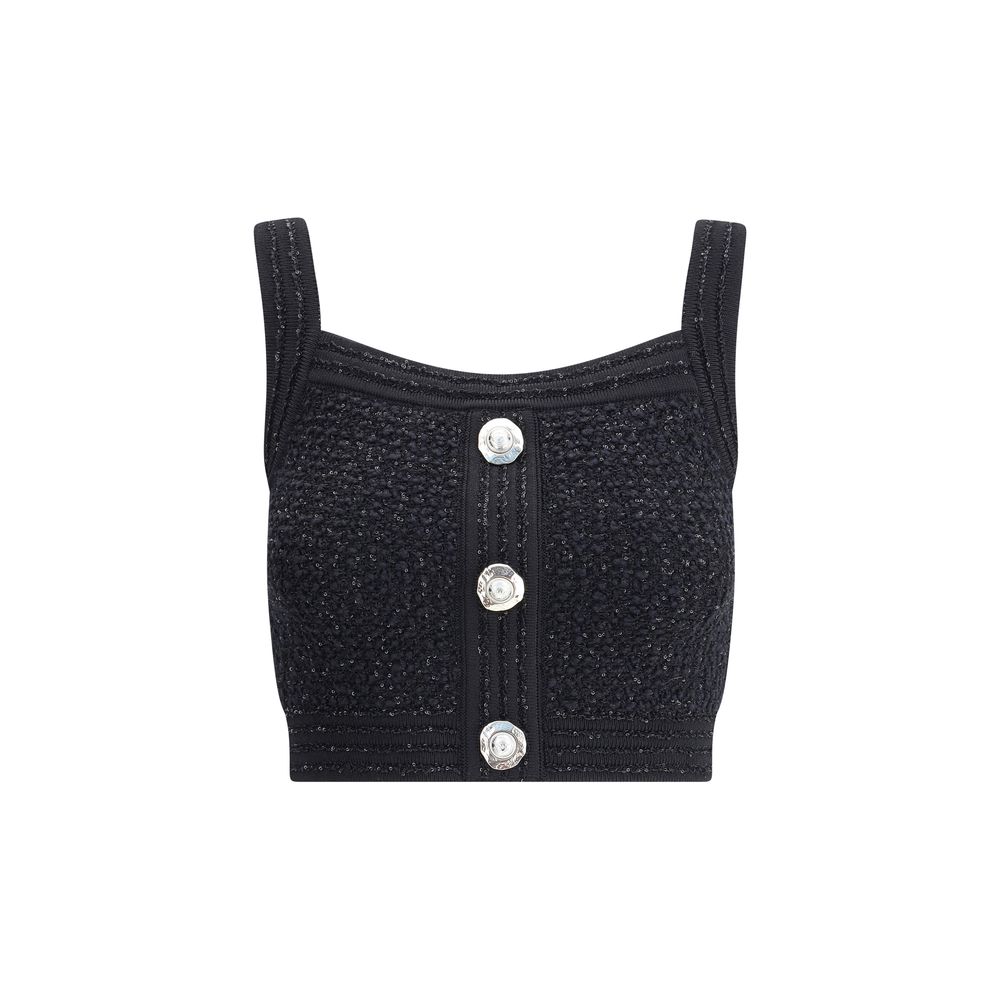 Balmain Tweed Crop Top Glam Steals