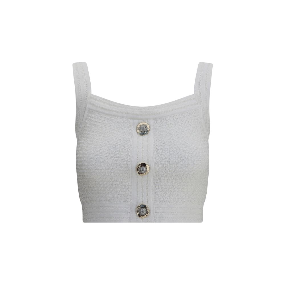 Balmain Tweed Crop Top Glam Steals