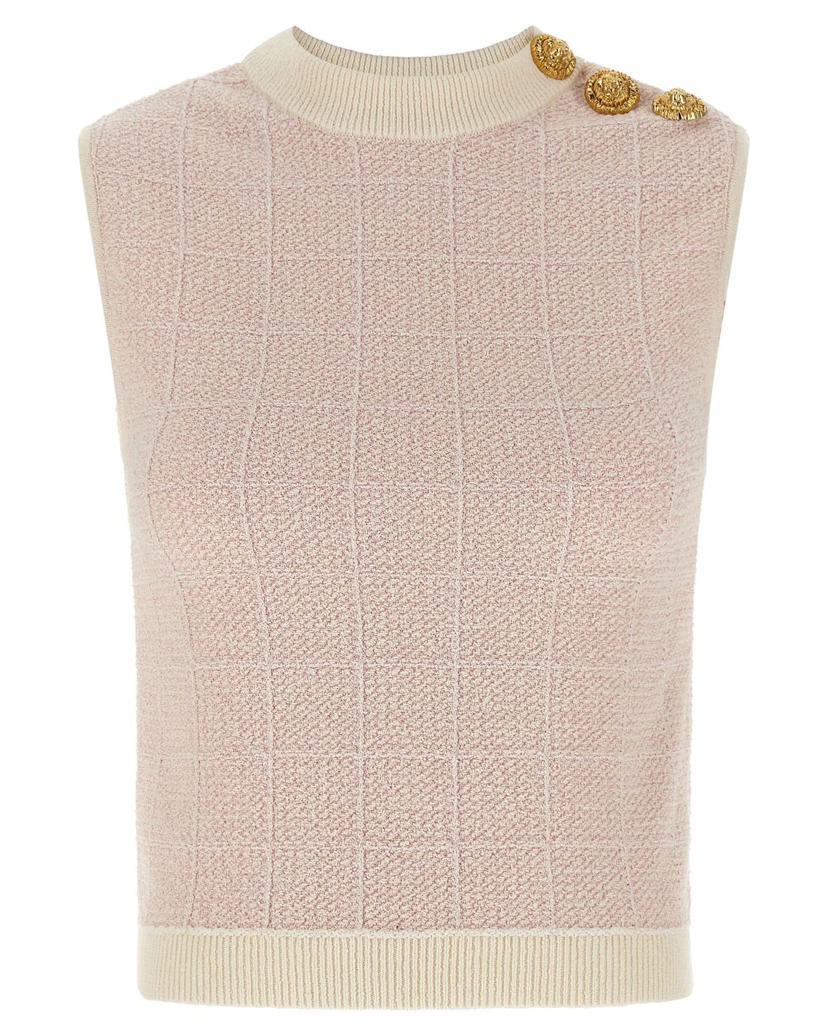 Balmain Tweed Testa Di Leone Vest Glam Steals