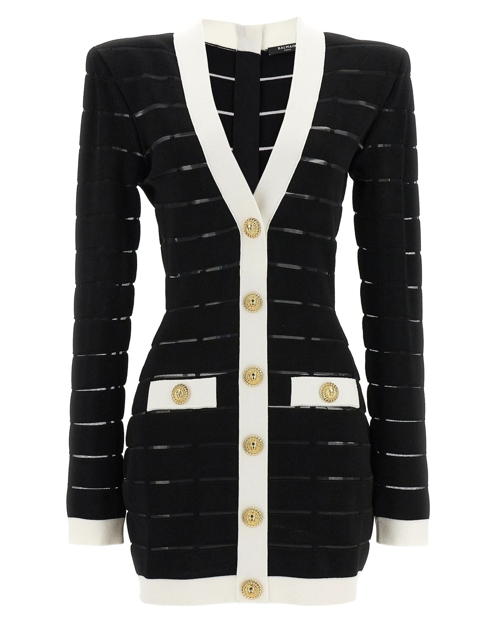 Balmain Two Tone Knit Dress Glam Steals