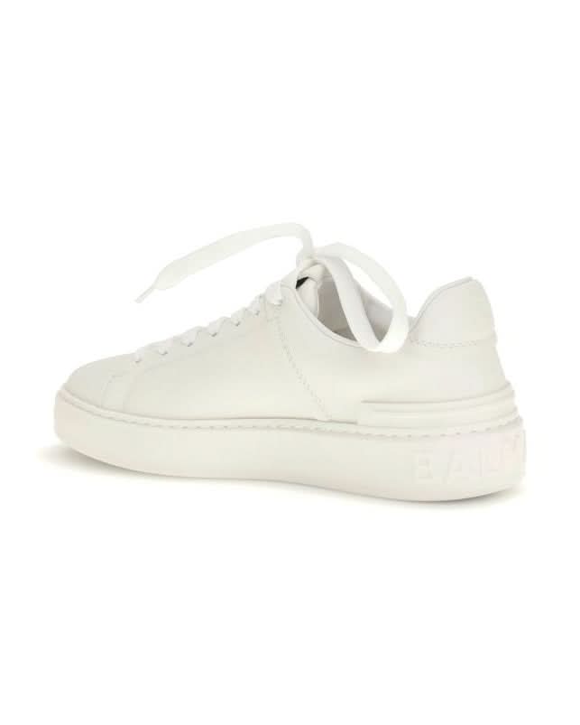 Balmain White Calf Leather Bos Taurus Low Top Sneakers Sneakers