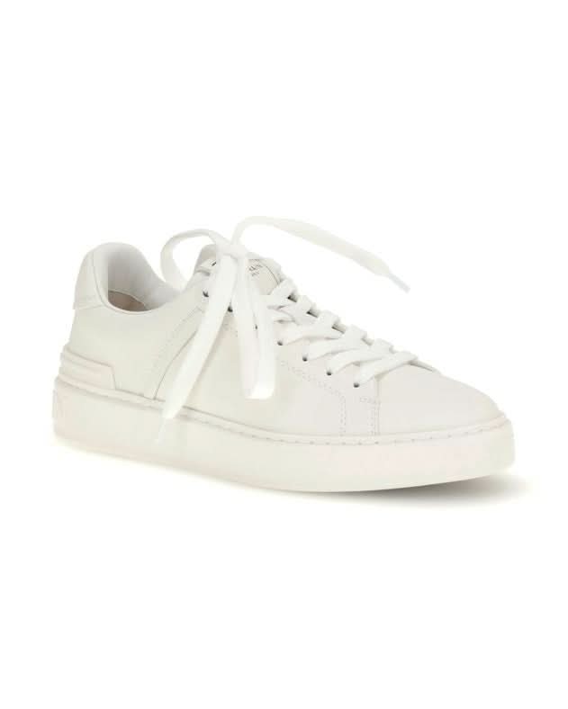 Balmain White Calf Leather Bos Taurus Low Top Sneakers Sneakers