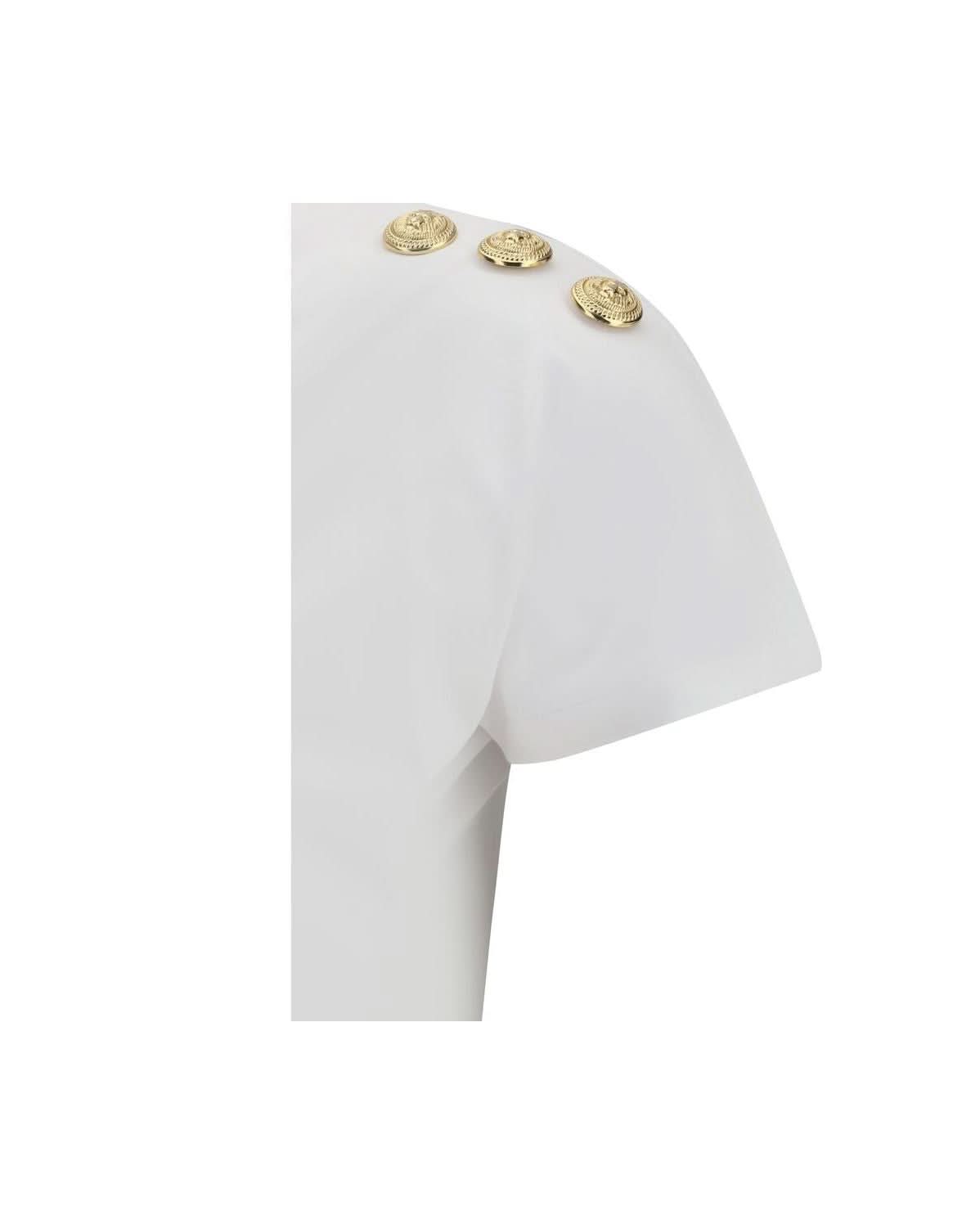 Balmain White Cotton T-shirt T-Shirts