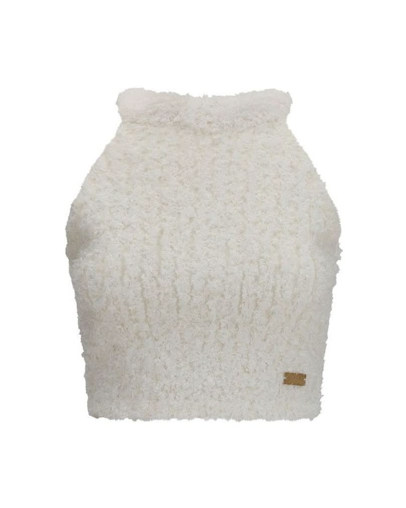 Balmain White Viscose Sleeveles Tank Top
