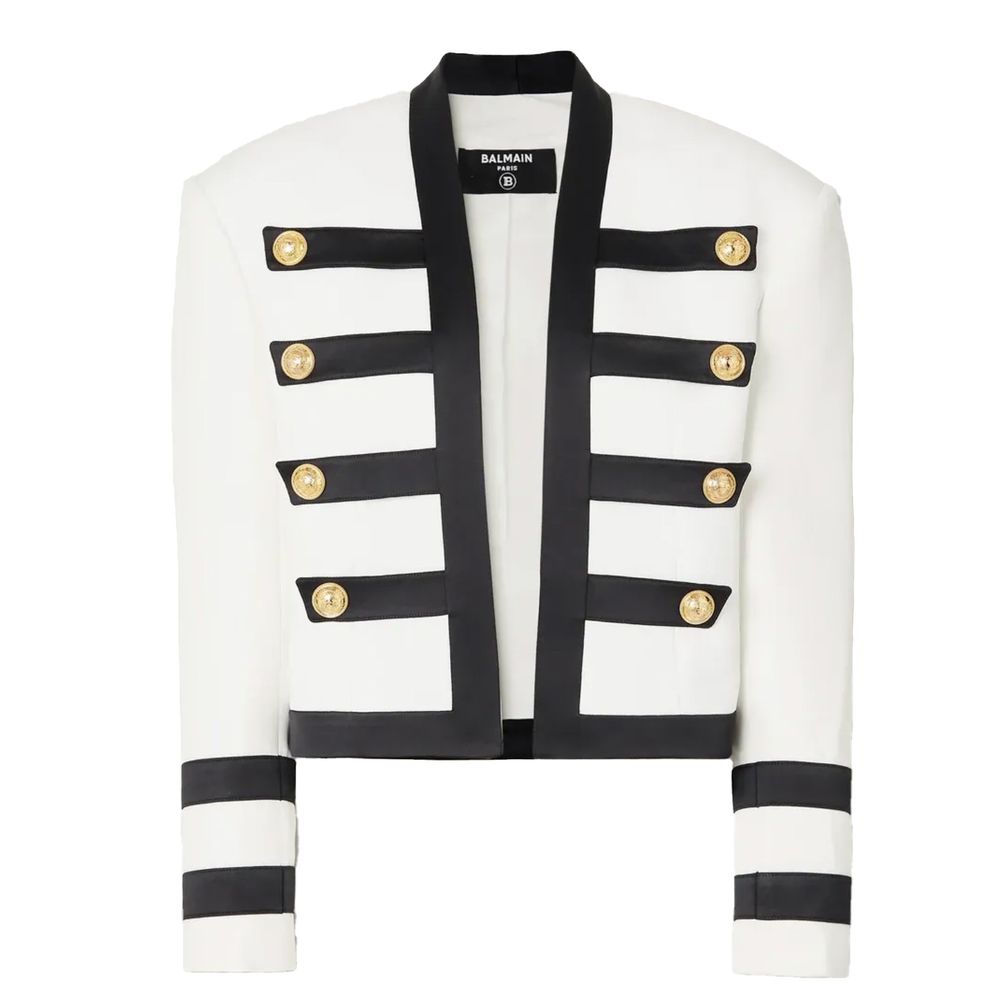 Balmain White Viscose Suits & Blazer Glam Steals