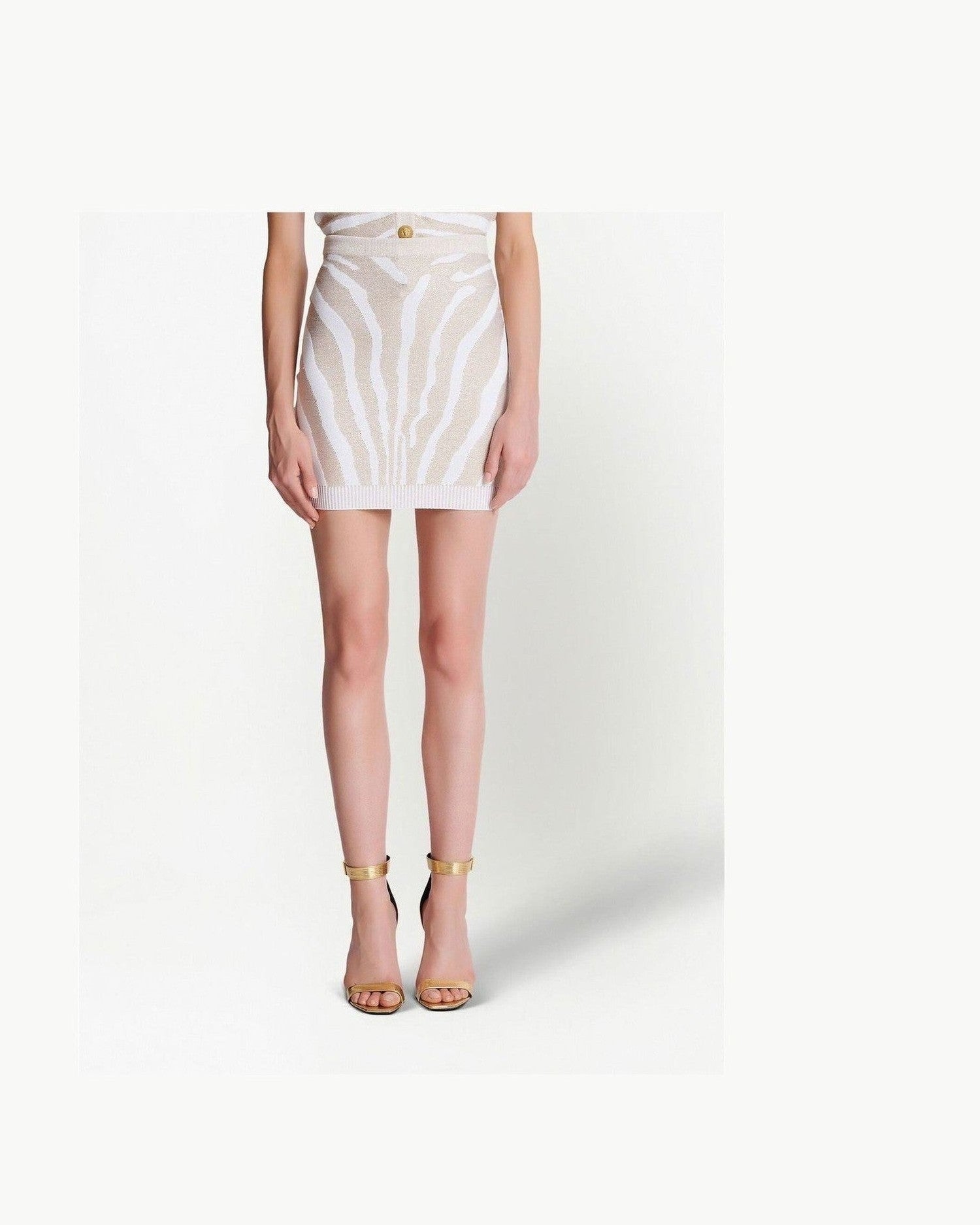 Balmain Zebra Knit Short Skirt Skirts