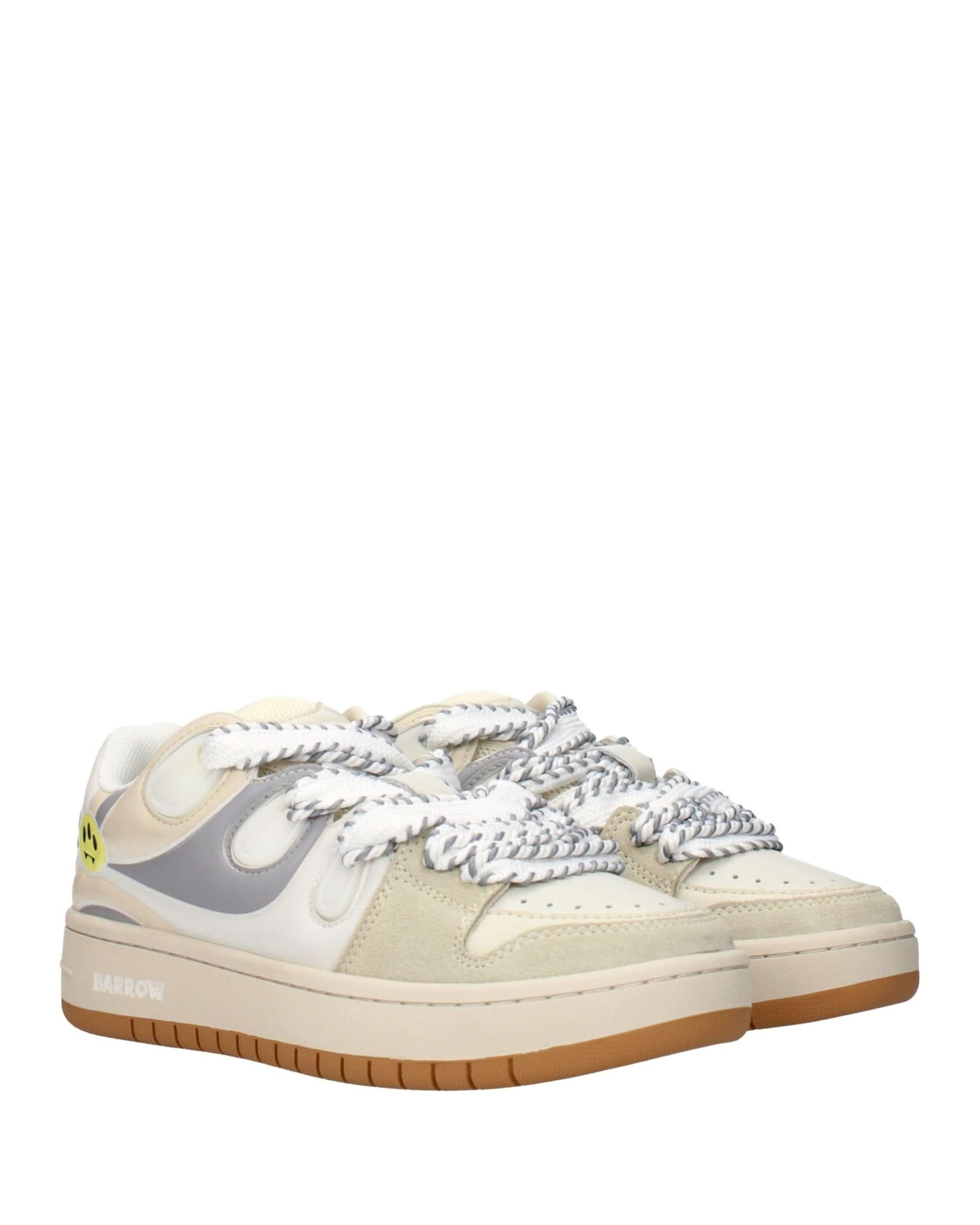 Barrow Beige Leather Low Top Sneakers Glam Steals