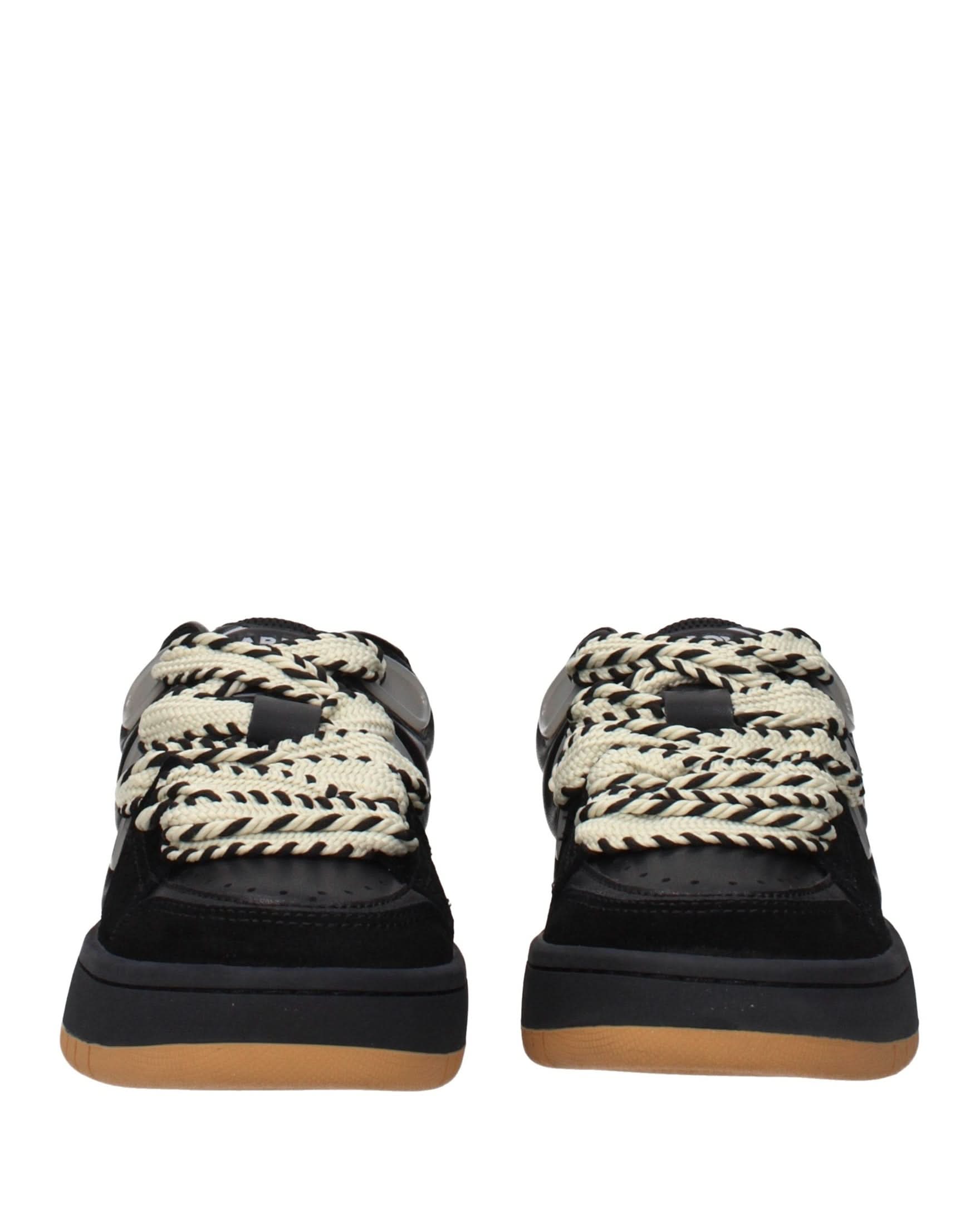 Barrow Black Leather Low Top Sneakers Glam Steals