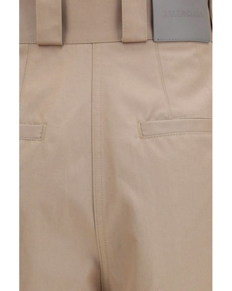 Beige Cotton Flared Pants Glam Steals