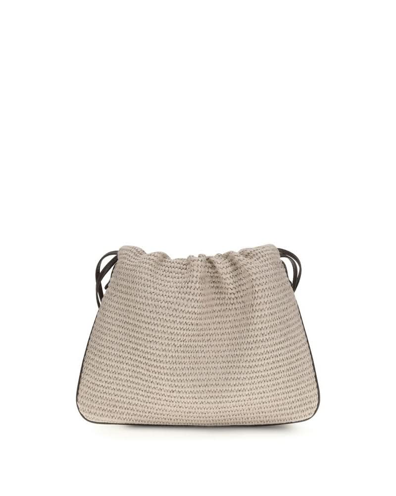 Beige Cotton Shoulder Bag Glam Steals
