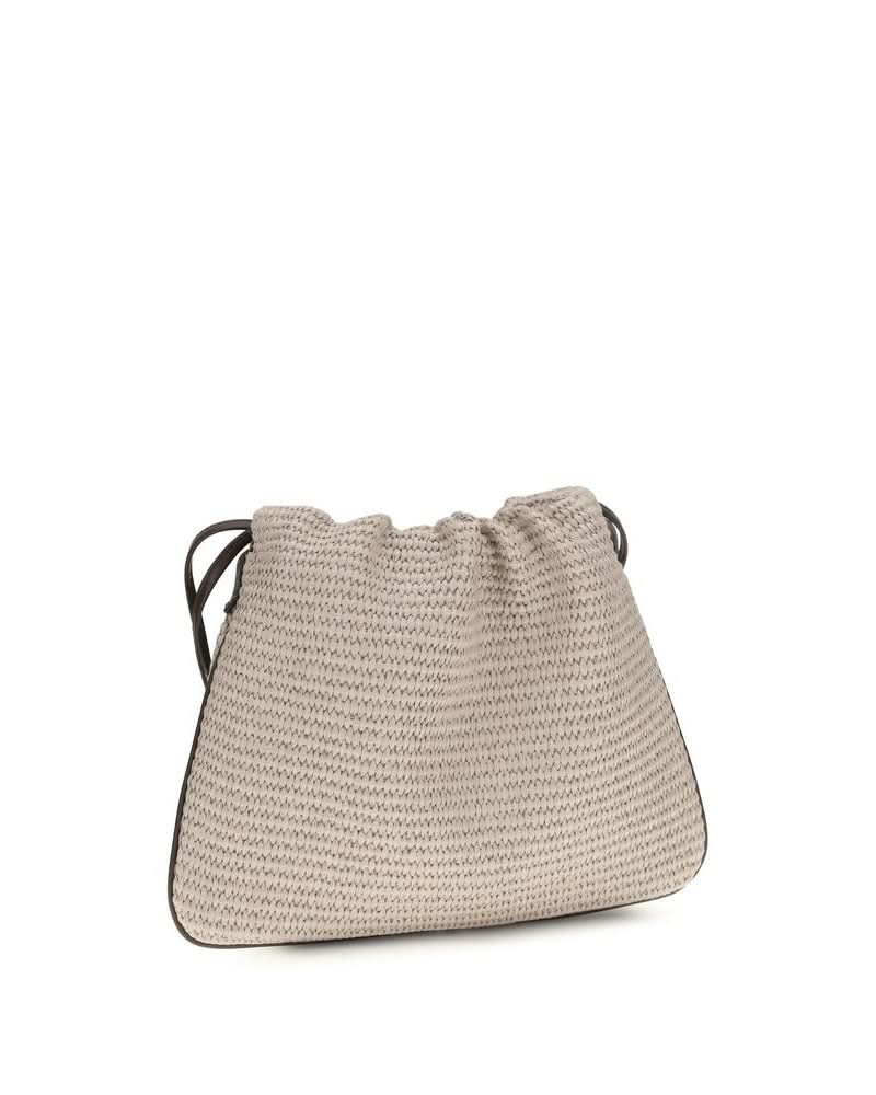 Beige Cotton Shoulder Bag Glam Steals
