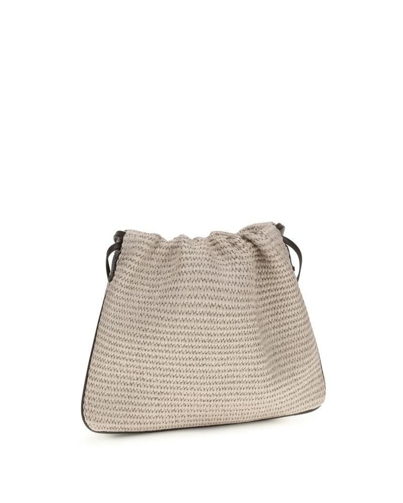 Beige Cotton Shoulder Bag Glam Steals