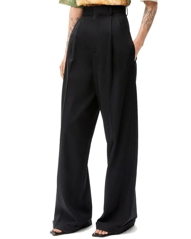 Black Cotton Casual Pants Glam Steals
