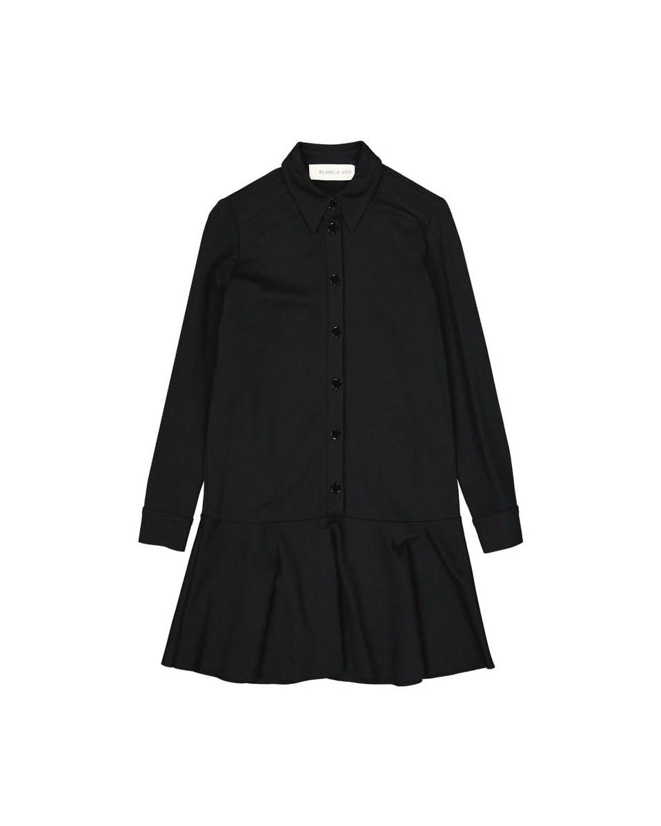 Blanca Vita Black Elastane Dress Dresses
