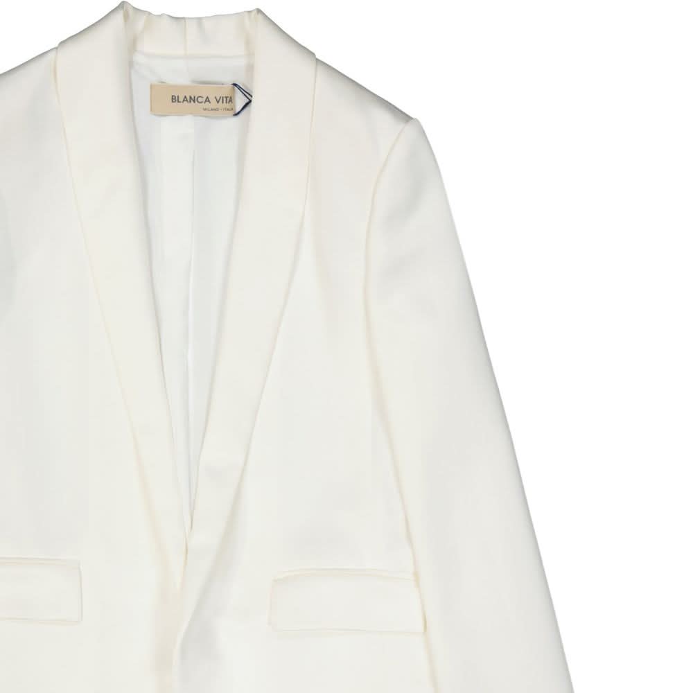 Blanca Vita White Polyester Jacket Coats & Jackets