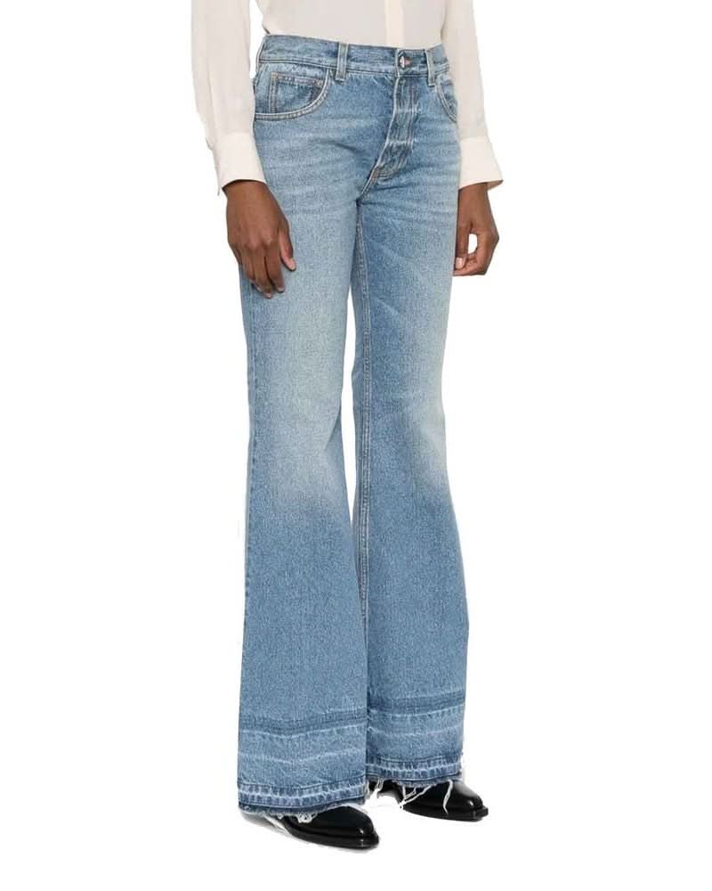 Blue Cotton Bootcut Jeans Glam Steals