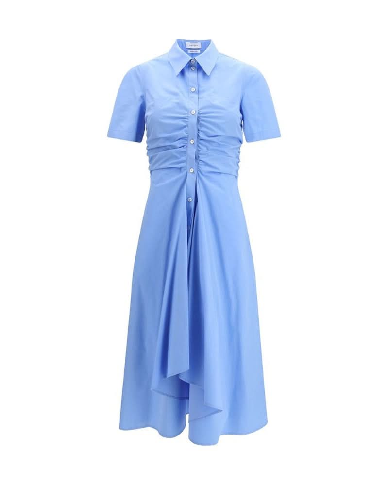 Blue Cotton Casual Dress Glam Steals