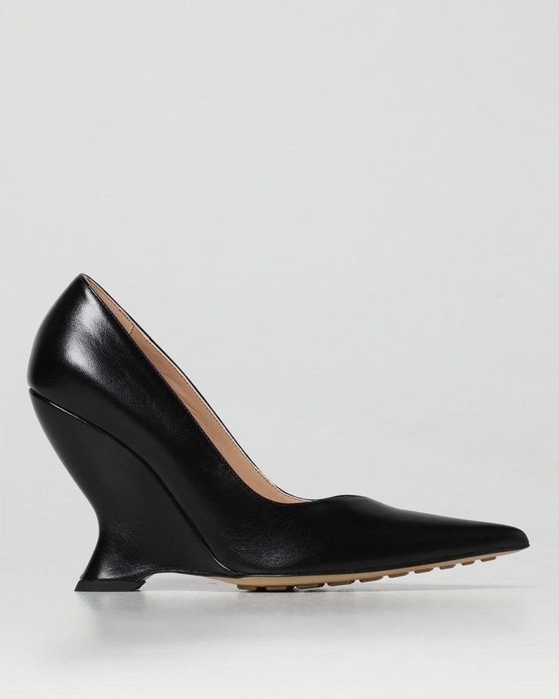 Bottega Veneta Black Leather High Heel Pumps Glam Steals