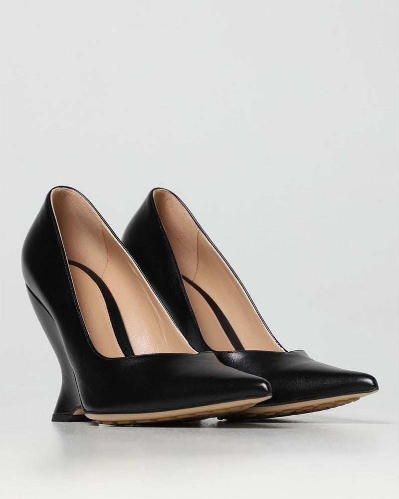 Bottega Veneta Black Leather High Heel Pumps Glam Steals