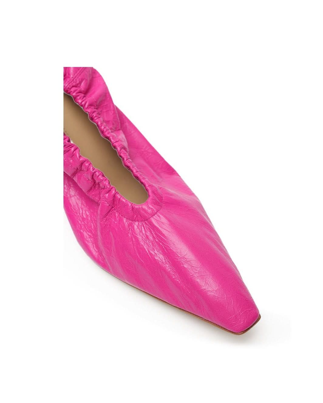 Bottega Veneta Fuchsia Leather Slippers