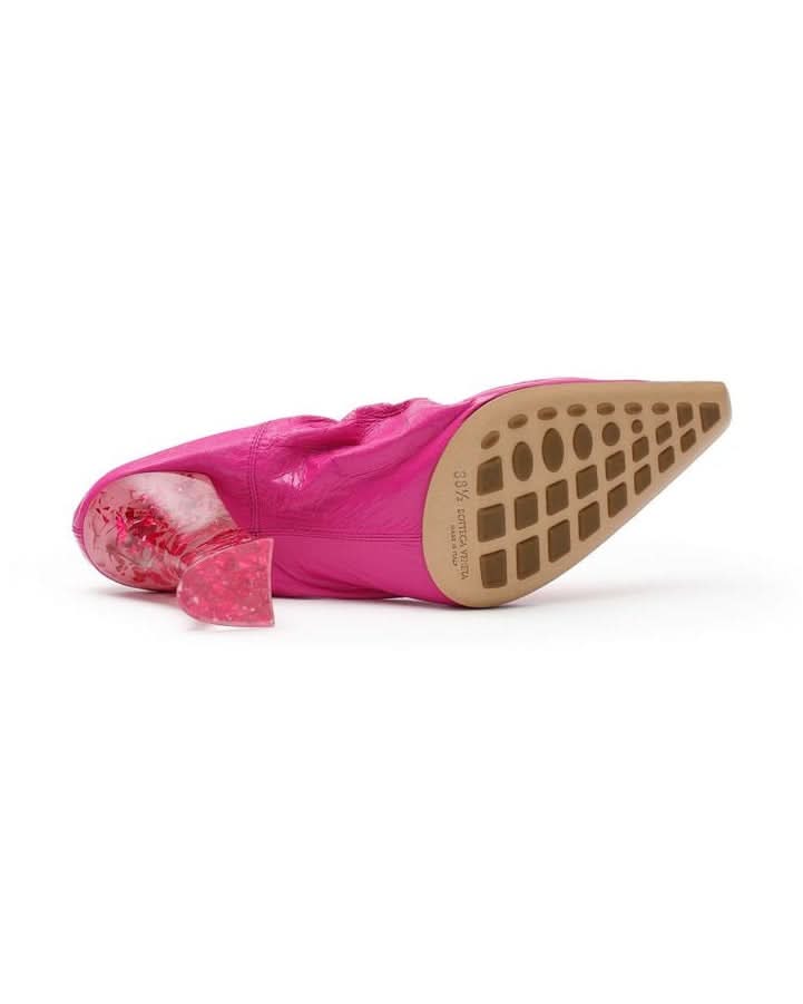 Bottega Veneta Fuchsia Leather Slippers