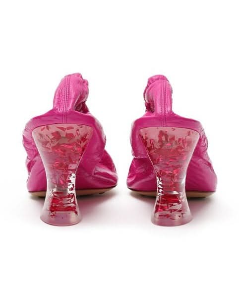 Bottega Veneta Fuchsia Leather Slippers