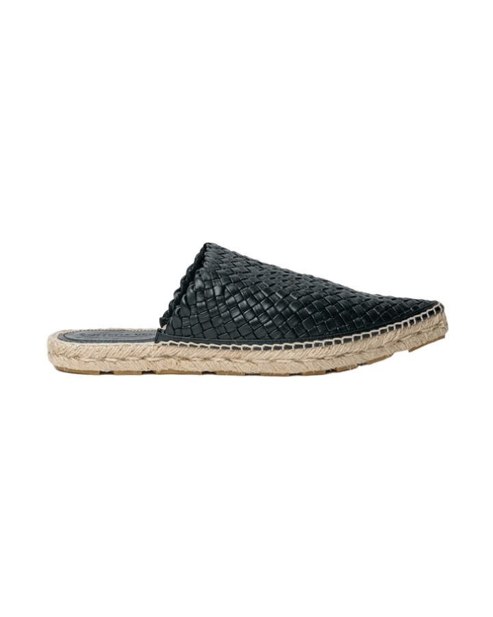 Bottega Veneta Green Leather Espadrille Flats