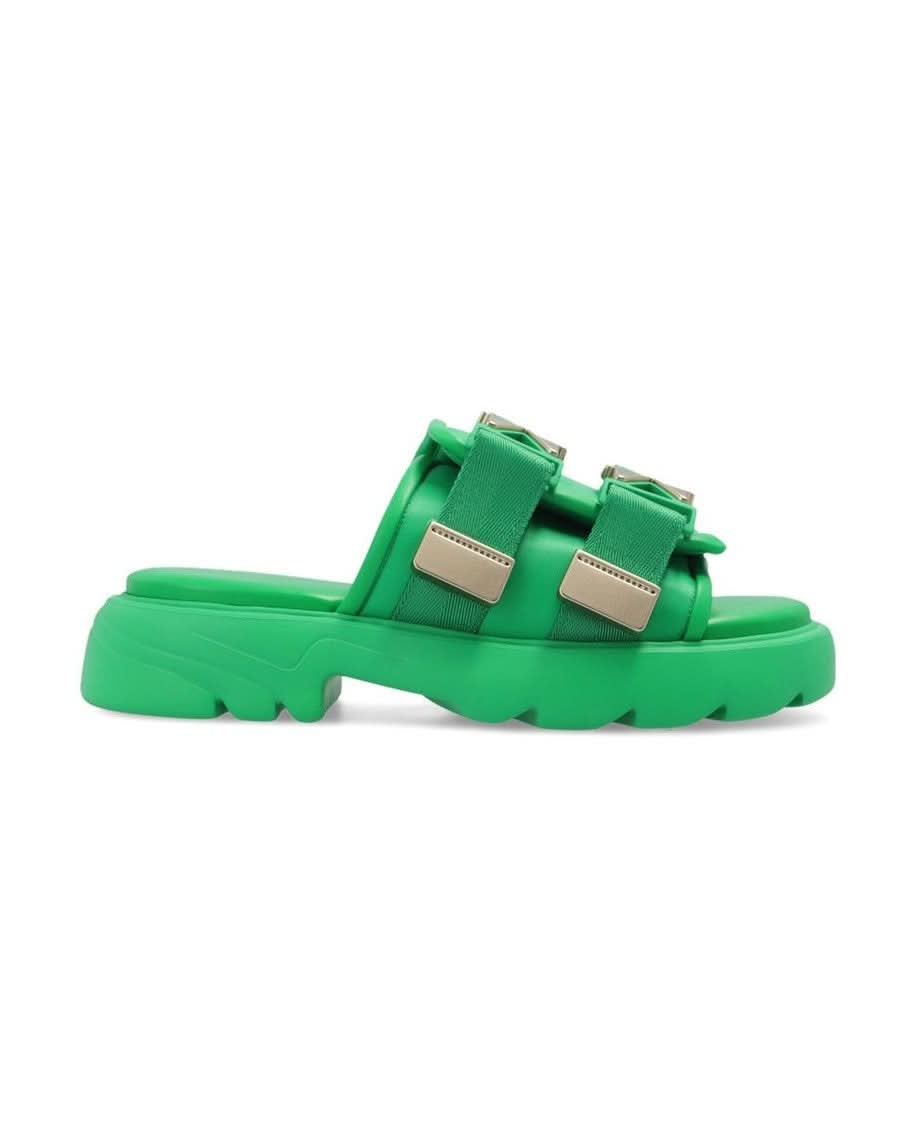 Bottega Veneta Nylon Slides Flats