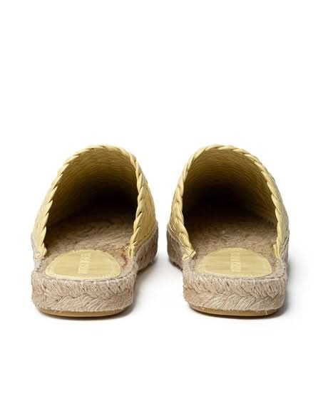 Bottega Veneta Yellow Leather Espadrille Flats