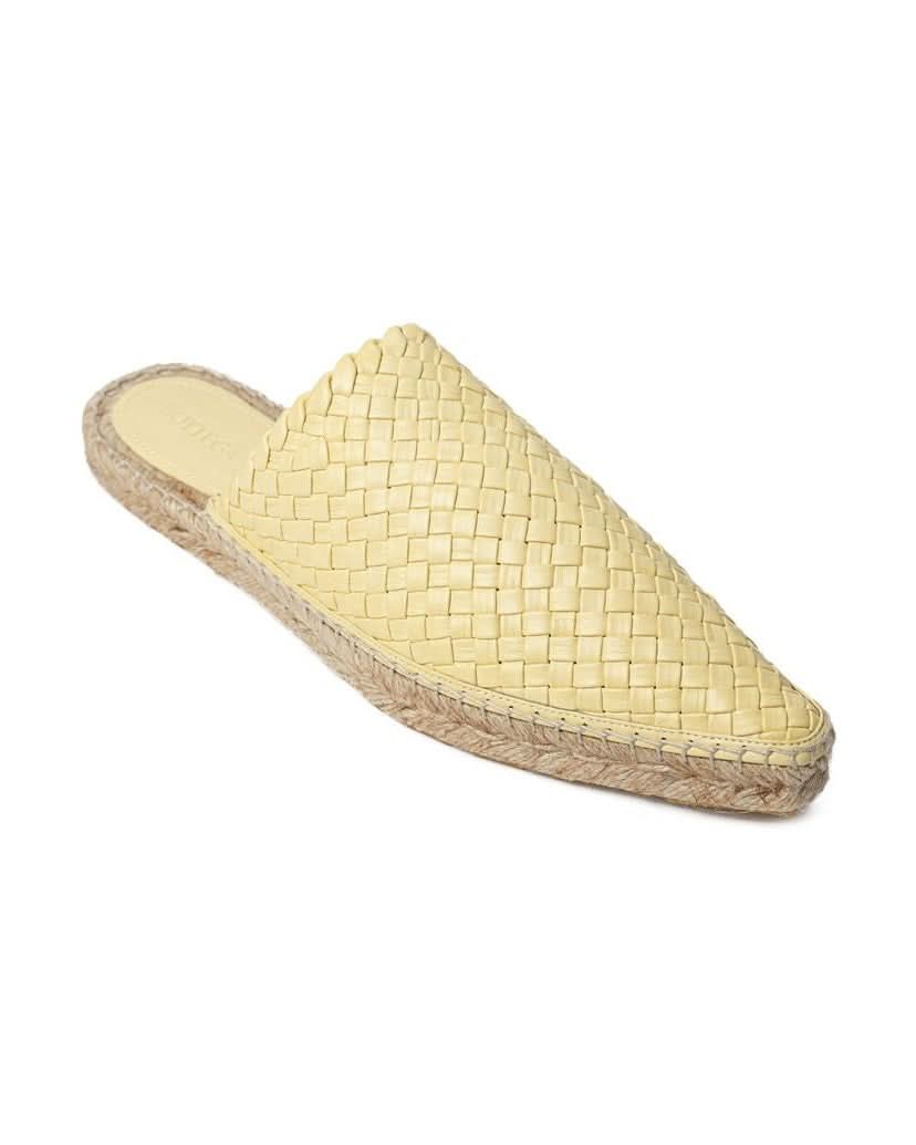 Bottega Veneta Yellow Leather Espadrille Flats