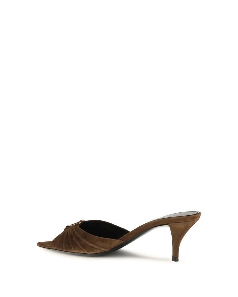 Saint Laurent Brown Stiletto Heel Sandals Glam Steals