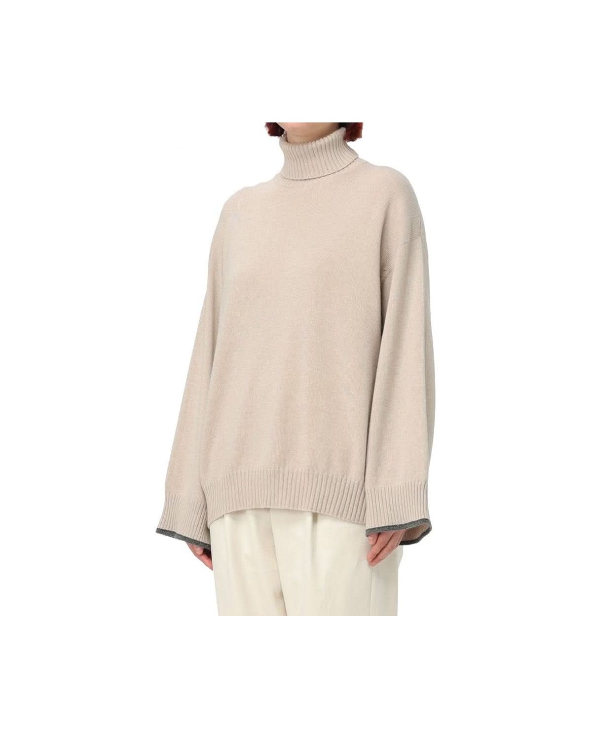 Brunello Cucinelli Beige Cashmere Sweater Sweaters