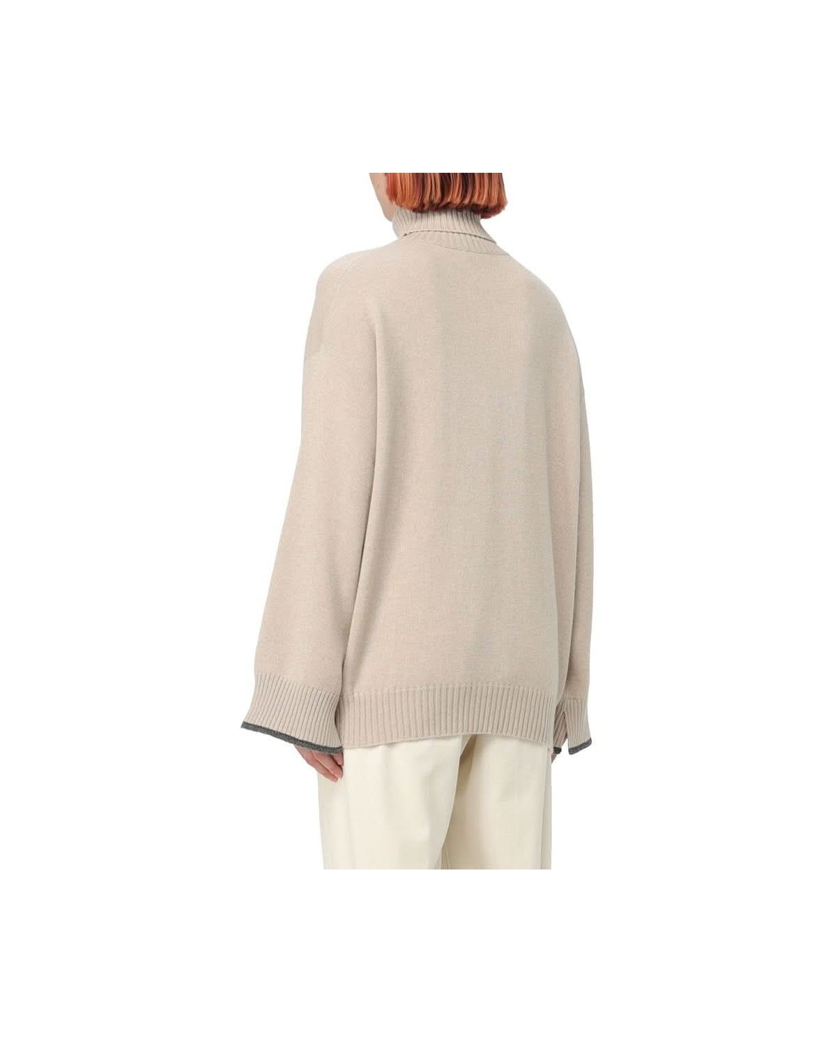 Brunello Cucinelli Beige Cashmere Sweater Sweaters